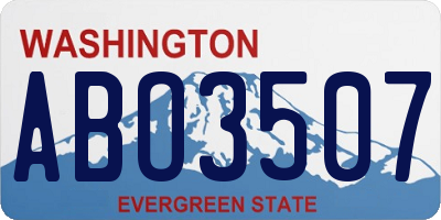 WA license plate ABO3507