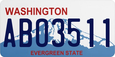 WA license plate ABO3511