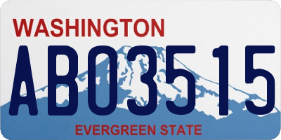 WA license plate ABO3515