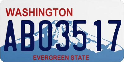 WA license plate ABO3517