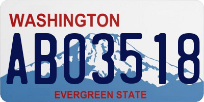 WA license plate ABO3518