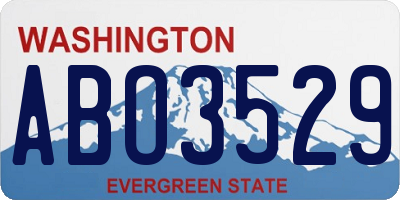 WA license plate ABO3529