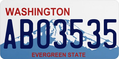 WA license plate ABO3535