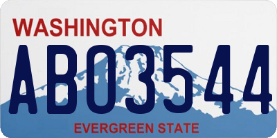 WA license plate ABO3544