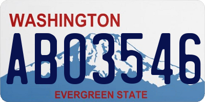 WA license plate ABO3546