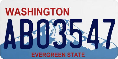 WA license plate ABO3547