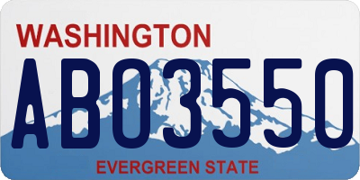 WA license plate ABO3550