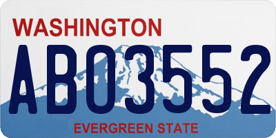 WA license plate ABO3552