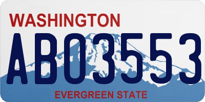 WA license plate ABO3553