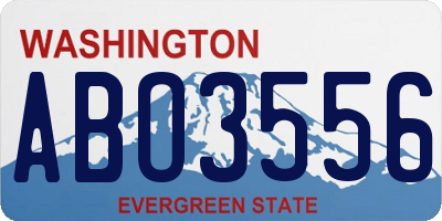 WA license plate ABO3556