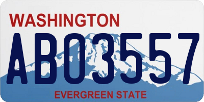 WA license plate ABO3557