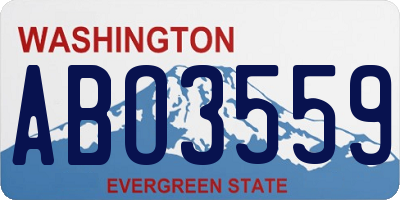 WA license plate ABO3559
