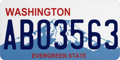 WA license plate ABO3563