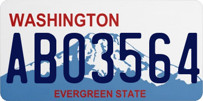 WA license plate ABO3564