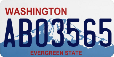 WA license plate ABO3565