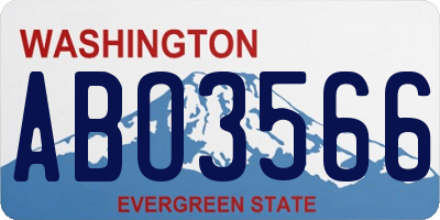 WA license plate ABO3566