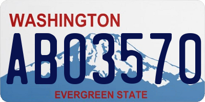 WA license plate ABO3570