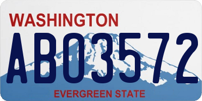 WA license plate ABO3572