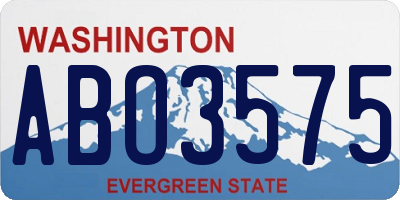 WA license plate ABO3575