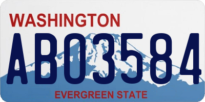 WA license plate ABO3584