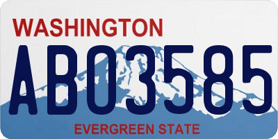 WA license plate ABO3585