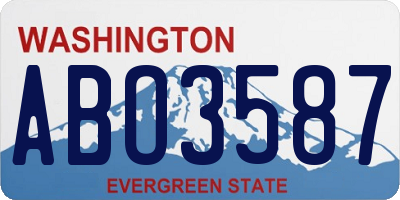 WA license plate ABO3587