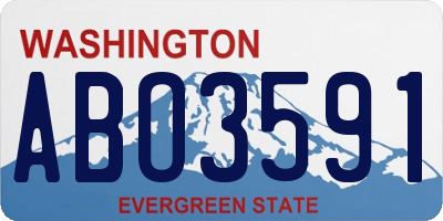 WA license plate ABO3591