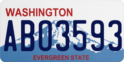 WA license plate ABO3593