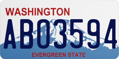 WA license plate ABO3594