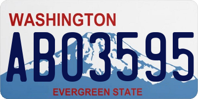 WA license plate ABO3595