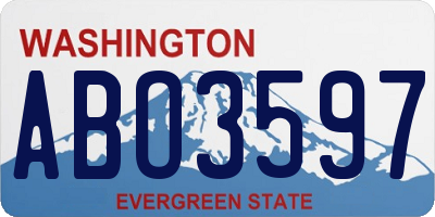 WA license plate ABO3597