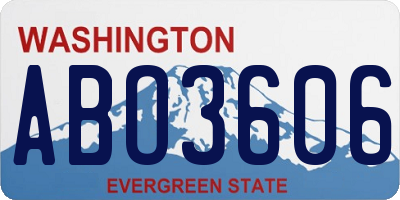 WA license plate ABO3606