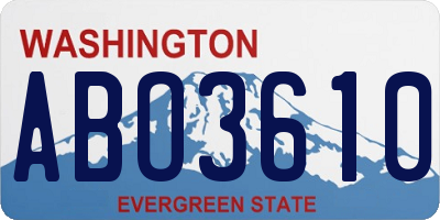 WA license plate ABO3610