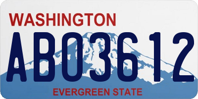 WA license plate ABO3612