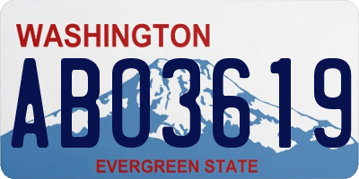 WA license plate ABO3619