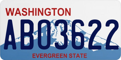 WA license plate ABO3622