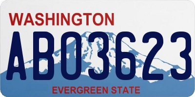 WA license plate ABO3623