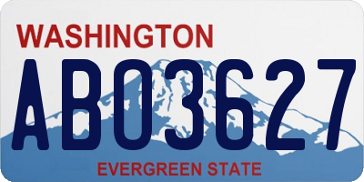 WA license plate ABO3627