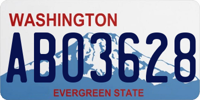 WA license plate ABO3628