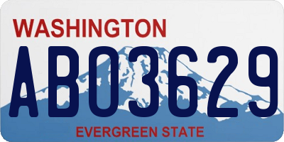 WA license plate ABO3629