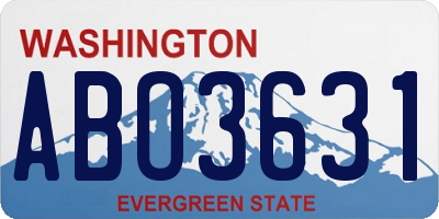 WA license plate ABO3631