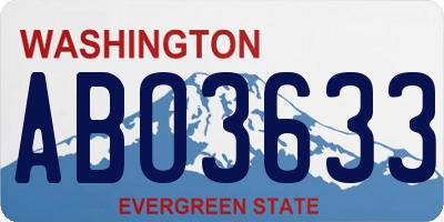 WA license plate ABO3633