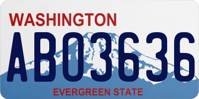 WA license plate ABO3636
