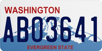 WA license plate ABO3641