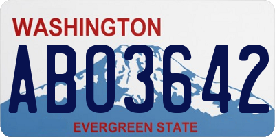 WA license plate ABO3642