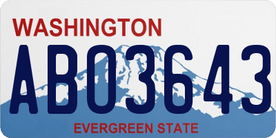 WA license plate ABO3643