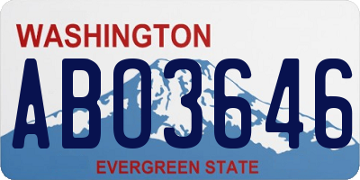 WA license plate ABO3646