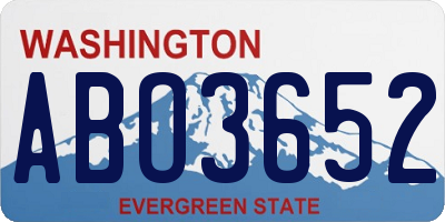 WA license plate ABO3652
