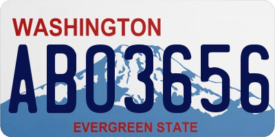 WA license plate ABO3656