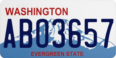 WA license plate ABO3657